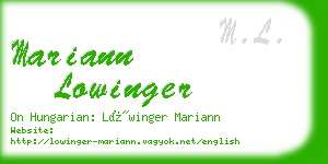 mariann lowinger business card